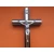 Krzyż drewniany ciemny brąz z paskiem 16 cm